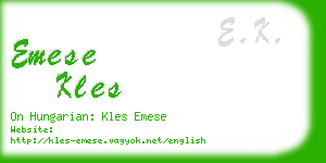 emese kles business card